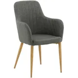 Livetastic Stuhl-Set, Natur, Dunkelgrau, Metall, Textil, zylindrisch, 57x93x62 cm, abwischbar, Stühle