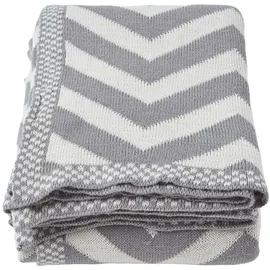 Homescapes Chevron Bettüberwurf 130 x 170 cm Grau