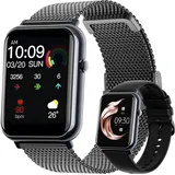 Smartwatch, Smartwatch Damen Herren, 1.69" HD Fitness Tracker Uhren für Android IOS, IP67 Wasserdicht Pulsmesser Schrittzähler Aktivitätstracker