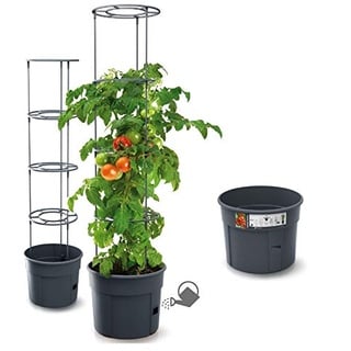 rgvertrieb Blumentopf Tomatentopf Topf für Tomatenpflanzen Tomatenzüchter Pflanzen-Aufzucht-Turm mit Rankhilfe Rangitter (Ø 300)