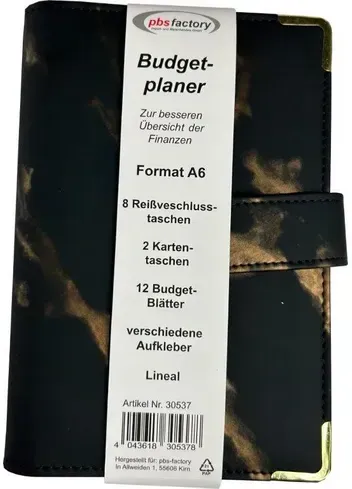 Budget Planer A6 schwarz Marmor Optik