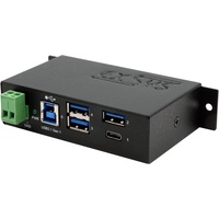 Exsys EX-1194HMS Schnittstellen-Hub USB 3.1 Gen 1) Type-B 5000 Mbit/s Schwarz