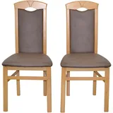 moebel-direkt-online Esszimmerstuhl Linda braun 2er Set