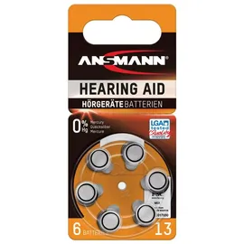 Ansmann - Hörgerätebatterien Typ 13 Testsieger 6 Stück, P13 Zl2 Pr48 Mit 1,4v