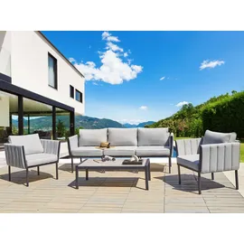 Beliani Lounge Set 5-Sitzer schwarz hellgrau