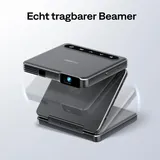 ZIP Tri-Fold DLP Mini Beamer im Taschenformat, Autofokus ohne Verzögerung, 1-Klick-Spiegelung, Vollbild, Typ-C-Schnellladung, tragbarer Projektor ... - Grau