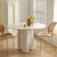 360Home Runder Esstisch Kleiner gemütlicher Tisch Weiß 110cm