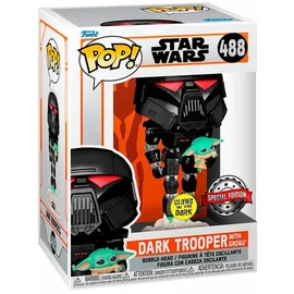 Funko Pop! Star Wars: Mandalorian - Dark Trooper with Grogu 488 EXM