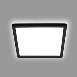 Briloner - LED Deckenlampe mit indirektem Licht, flach, neutralweißes Licht, Lampe, Deckenleuchte, Wohnzimmerlampe, LED Panel, Küchenlampe, Deckenbeleuchtung, 24x24x3 cm, Kunststoff