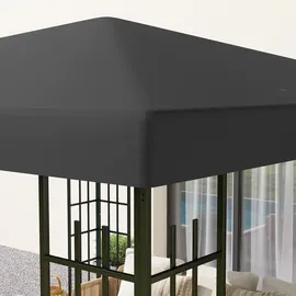Outsunny Ersatzdach für Pavillon 3 x 3 m Wasserdicht Dunkelgrau