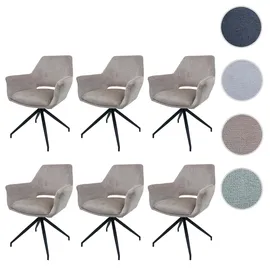 Mendler Esszimmerstuhl HWC-M53 Stoff taupe 6er Set