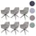 Mendler Esszimmerstuhl HWC-M53 Stoff taupe 6er Set
