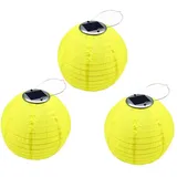 Youning Lampions Solar Außen Wetterfest 30cm Solar Lampion Outdoor Solar LED Laterne Hängende Wasserdicht Nylon Gartenlampions Außenlaternen Solarlampions für außen (3PCS Gelb)