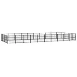 vidaXL Outdoor-Hundezwinger 9,7 m x 3,88 m x 1 m Stahl Schwarz