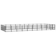 vidaXL Outdoor-Hundezwinger 9,7 m x 3,88 m x 1 m Stahl Schwarz