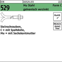 Reyher Steinschraube DIN 529 Spaltdolle/6-ktmutter CM 24x500 Mu 3.6