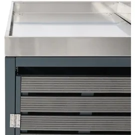 Mendler Mülltonnenbox HWC-K14 124 x 200 x 84 cm anthrazit