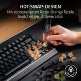 Razer BlackWidow V4 75% hot-swap, Razer ORANGE Tactile Gen-3, USB, EN (RZ03-05000400-R3E1)