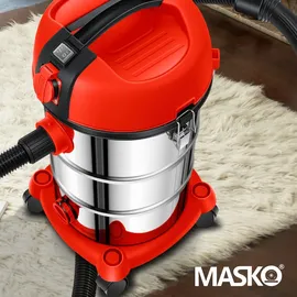 Masko MASKO® Industriestaubsauger Staubsauger Nass Trocken Sauger Edelstahl 2300W + Steckdose Blasfunktion Trocken-Saugen | Nass-Saugen Push&Clean Industrie-Sauger mit | ohne Beutel beutellos