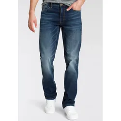 Straight-Jeans AJC, Herren, Gr. 30, Länge 30, blau (dunkelblau), Denim/Jeans, Obermaterial: 98% Baumwolle, 2% Elasthan, unifarben, modisch, normal normal, Jeans, gerade geschnitten, Used-Look-Waschung, niedrige Leibhöhe
