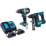 Makita DLX 2278 SY Akku Kombo Kit + DHP 484 Schlagbohrschrauber 54 Nm + DHR 171 Bohrhammer 1,2 J + 2x Akku 1,5 Ah + Ladegerät