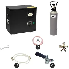 ich-zapfe Komplett Set Zapfanlage, Bierzapfanlage AS-40, 2-leitig, Durchlaufkühler, Nasskühler - Untertheke, Green Line, Zapfkopf:Dreikant,Zapfkopf 2:5 Liter Adapter