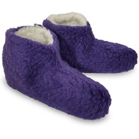 Bettschuhe IamFlauschi – Kuschelig Warme Hausschuhe aus 100% Reiner Schafwolle, Farbe:Chilled Lila, Größe:36 / 37
