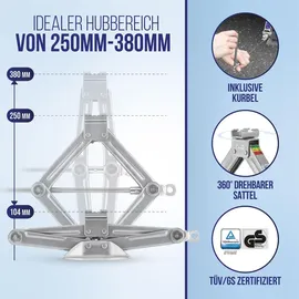 Alca Wagenheber Stahl 2,4 kg silber