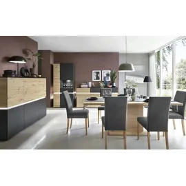 Möbel Kraft Vitrine Luci ¦ grau ¦ Maße (cm): B: 91 H: 199 T: 40.0