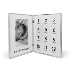 Zilverstad My First Year, Metall, Silber, Multi-Bilderrahmen, Tisch, Rechteckig,