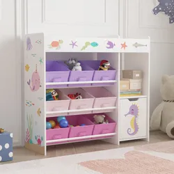Kinderregal Søndreland 80x90x30 cm mit Ozean Motiv