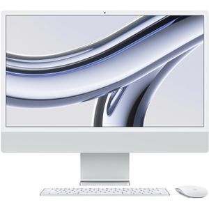 Apple All-in-One-PC iMac 24 M3 (2023) MQRK3D/A, 24 Zoll, 4,5 GHz 8-Kern, WLAN, silber, Touch-ID