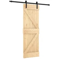 vidaXL Schiebetür rechts 70 x 210 cm Natürlich/Schwarz