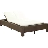 Rattan Sonnenbett mit Dach Rattan Strandkorb Sonnenliege Liegebett Lounge Bett