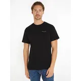 Tommy Jeans T-Shirt mit Label-Print, Black, S,