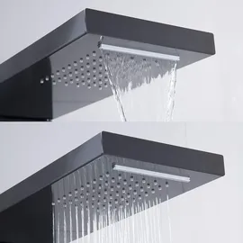 Suguword Duschpaneel mit Armatur inkl. 6 Funktionen Duschsystem Temperaturanzeige Duschsäule