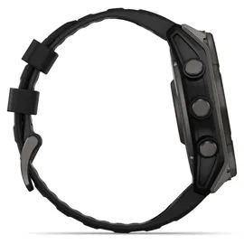 Garmin fenix 8 Solar 51 mm Graphit/Titan Carbongrau Silikon-Armband 26 mm