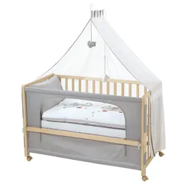 roba Room Bed Beistellbett natur inkl. Komplettset jumbo twins grau