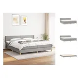 vidaXL Boxspringbett mit Matratze Hellgrau 200x200 cm Stoff