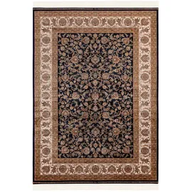 OBSESSION | Teppich Babylon of Obsession blau, B:300cm H:8mm L:400cm, Viskose, Teppiche, Teppich, Kurzflor, Orient-Optik, mit Fransen, besonders hohe Knotendichte