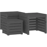 vidaXL Gartenbox-Set Grau Massivholz Kiefer