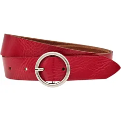 Ledergürtel ANNAMATONI, Damen, Gr. 85, rot, Leder, unifarben, modisch, Gürtel, Leicht genarbte Oberflächenstruktur