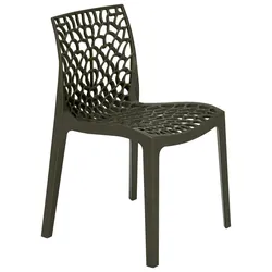Stuhl Gruvyer mokka poliert Polypropylen Stuhl von höchster Qualität, stapelbar. Marke Grandsoleil. 52x51x81