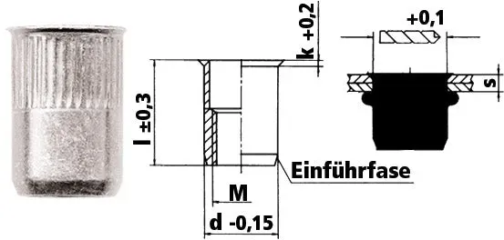 Blindeinnietmutter UNIVERSAL Stahl -  M 5 / 0,141 / UNIV. M 5