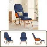 Vidaxl - Schaukelsessel mit Hocker Blau Stoff