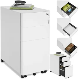 Tectake Aktenrollschrank 30 x 50 x 59,5 cm Weiß