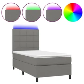 vidaXL Boxspringbett 100 x 200 cm Dunkelgrau