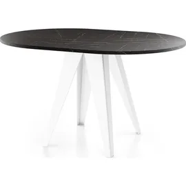 WFL GROUP Esstisch, Anthrazit, Holzwerkstoff, 6-Sitzer, Rund,Rund, 90x76x90 cm, Esszimmer, Tische, Esstische