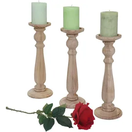 MCW Kerzenständer H360-3 Set Holz Braun