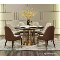 JVmoebel Esstisch, Edelstahl Esstisch Runder Tisch Design Luxus Italienische Möbel Rund Tische Neu schwarz